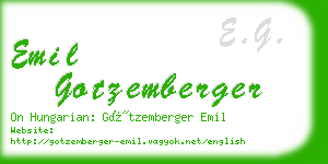 emil gotzemberger business card